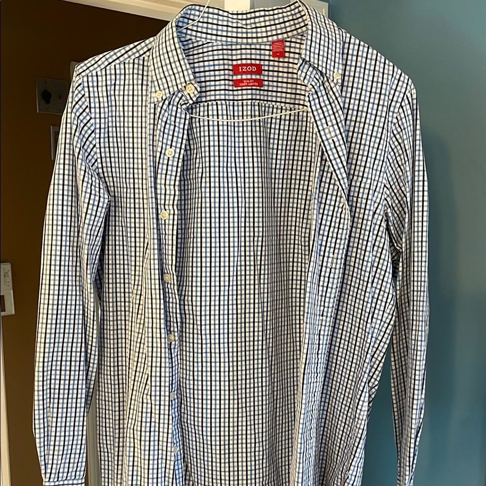 IZOD Men's Blue Checkered Shirt
